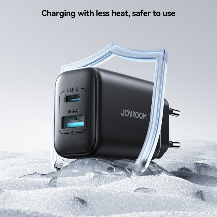JOYROOM JR-TCF13 25W Dual Ports USB + Type-C Charger, Plug:EU Plug(Black) - free shipping - PMC Jewellery - Order now!