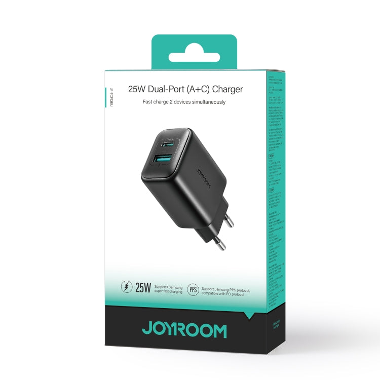 JOYROOM JR-TCF13 25W Dual Ports USB + Type-C Charger, Plug:EU Plug(Black) - free shipping - PMC Jewellery - Order now!