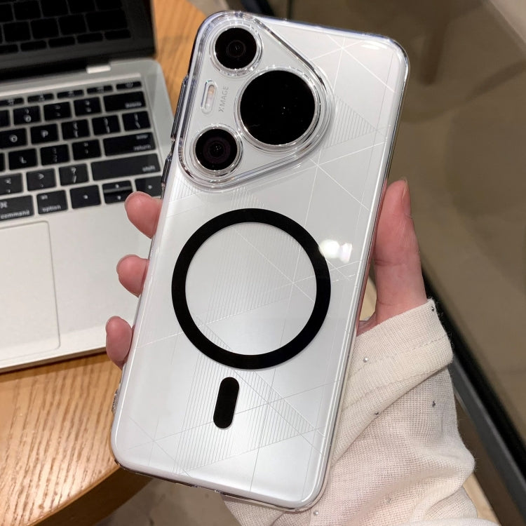 For Huawei Pura 70 MagSafe Magnetic Full Coverage Transparent PC Phone Case(Black) - free shipping - PMC Jewellery - Order now!