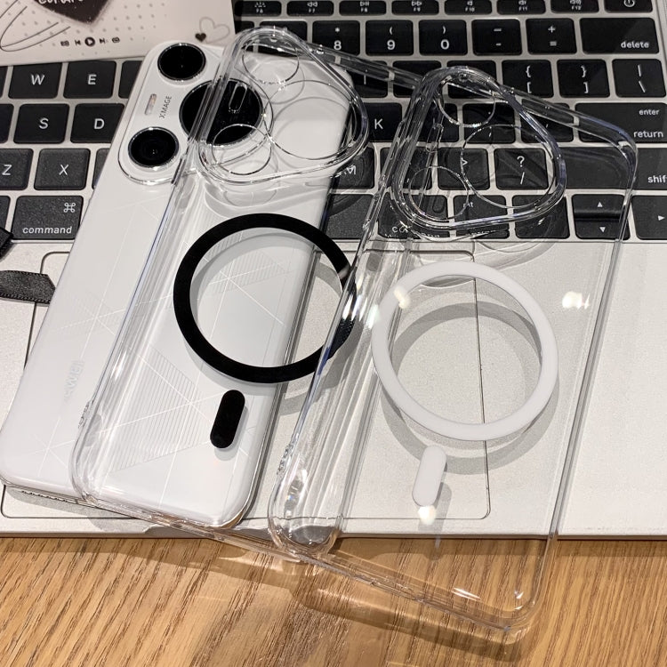 For Huawei Pura 70 MagSafe Magnetic Full Coverage Transparent PC Phone Case(Black) - free shipping - PMC Jewellery - Order now!