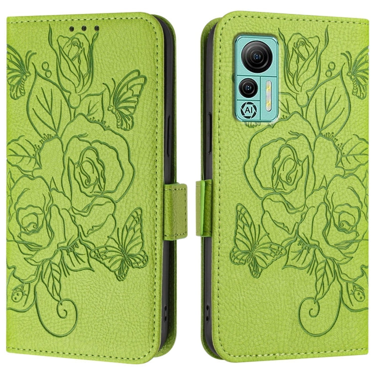 For Ulefone Note 14 Embossed Rose RFID Anti-theft Leather Phone Case(Green) - Ulefone Cases by PMC Jewellery | Online Shopping South Africa | PMC Jewellery | Buy Now Pay Later Mobicred