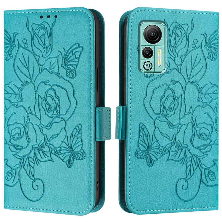 For Ulefone Note 14 Embossed Rose RFID Anti-theft Leather Phone Case(Light Blue) - Ulefone Cases by PMC Jewellery | Online Shopping South Africa | PMC Jewellery | Buy Now Pay Later Mobicred