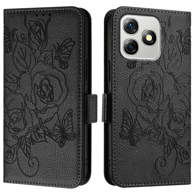 For Ulefone Note 18 Ultra Embossed Rose RFID Anti-theft Leather Phone Case(Black) - Ulefone Cases by PMC Jewellery | Online Shopping South Africa | PMC Jewellery | Buy Now Pay Later Mobicred