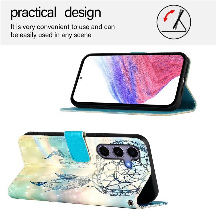 For Samsung Galaxy S25 5G 3D Painting Horizontal Flip Leather Phone Case(Dream Wind Chimes) - Galaxy S25 5G Cases by PMC Jewellery | Online Shopping South Africa | PMC Jewellery | Buy Now Pay Later Mobicred