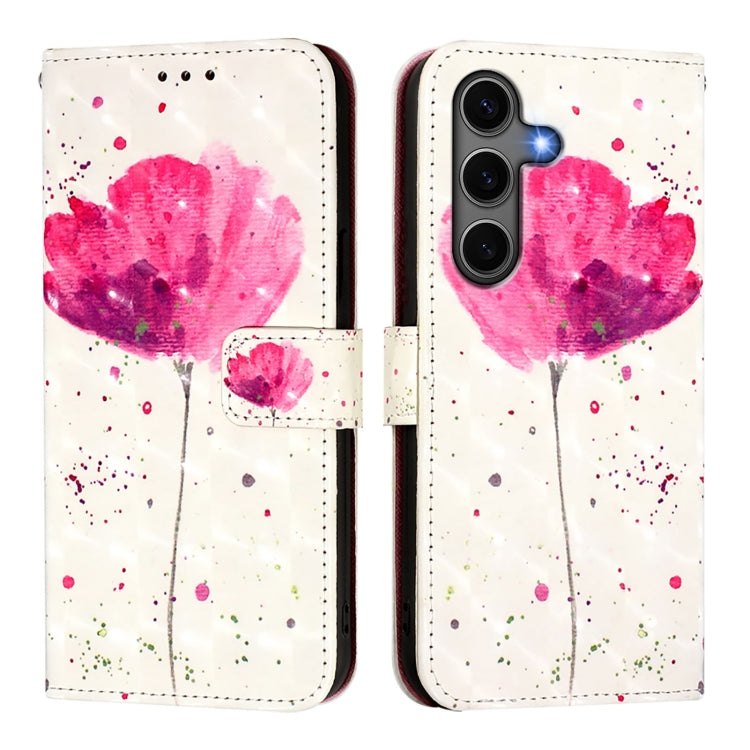 For Samsung Galaxy S25+ 5G 3D Painting Horizontal Flip Leather Phone Case(Flower) - Galaxy S25+ 5G Cases by PMC Jewellery | Online Shopping South Africa | PMC Jewellery | Buy Now Pay Later Mobicred