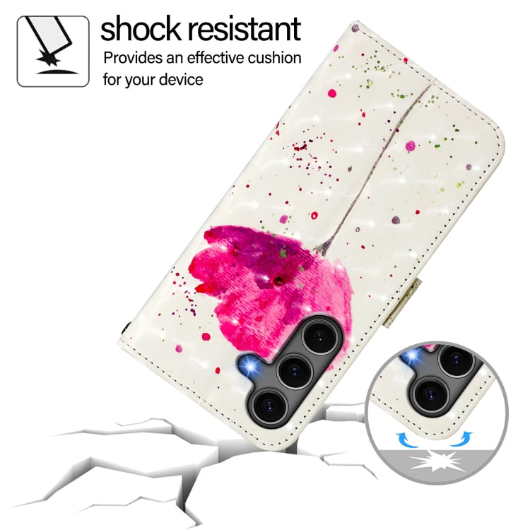 For Samsung Galaxy S25+ 5G 3D Painting Horizontal Flip Leather Phone Case(Flower) - Galaxy S25+ 5G Cases by PMC Jewellery | Online Shopping South Africa | PMC Jewellery | Buy Now Pay Later Mobicred