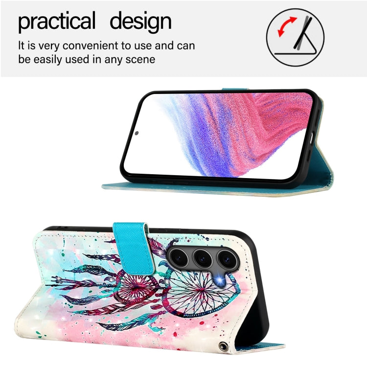 For Samsung Galaxy S25+ 5G 3D Painting Horizontal Flip Leather Phone Case(Color Drop Wind Chimes) - Galaxy S25+ 5G Cases by PMC Jewellery | Online Shopping South Africa | PMC Jewellery | Buy Now Pay Later Mobicred