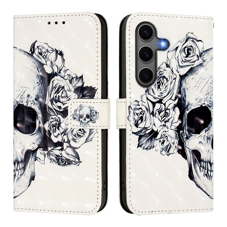 For Samsung Galaxy S25+ 5G 3D Painting Horizontal Flip Leather Phone Case(Skull) - free shipping - PMC Jewellery - Order now!