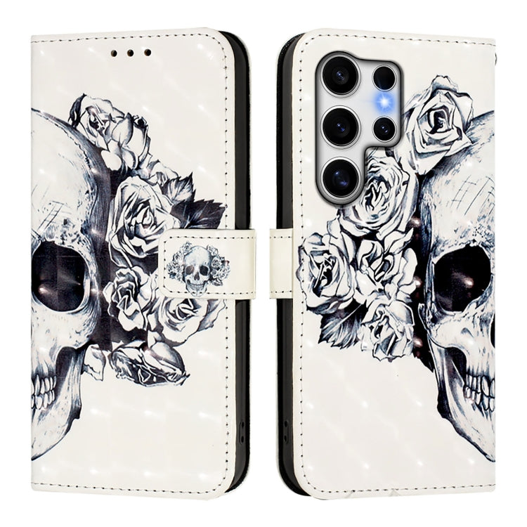 For Samsung Galaxy S25 Ultra 5G 3D Painting Horizontal Flip Leather Phone Case(Skull) - Galaxy S25 Ultra 5G Cases by PMC Jewellery | Online Shopping South Africa | PMC Jewellery | Buy Now Pay Later Mobicred