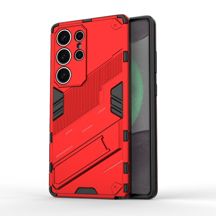 For Samsung Galaxy S25 Ultra 5G Punk Armor 2 in 1 PC + TPU Shockproof Phone Case with Invisible Holder(Red) - free shipping - PMC Jewellery - Order now!