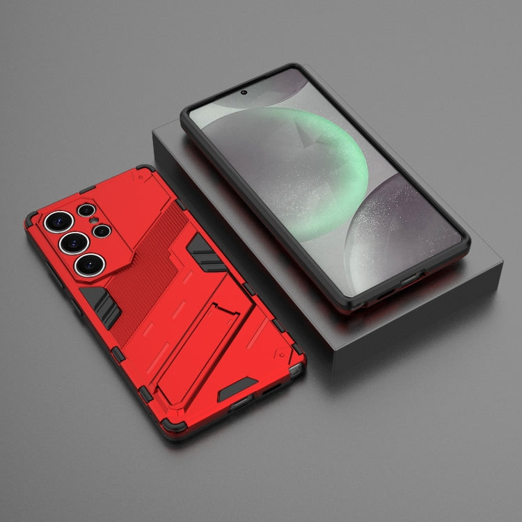 For Samsung Galaxy S25 Ultra 5G Punk Armor 2 in 1 PC + TPU Shockproof Phone Case with Invisible Holder(Red) - free shipping - PMC Jewellery - Order now!