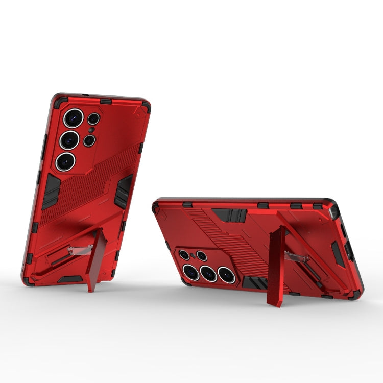 For Samsung Galaxy S25 Ultra 5G Punk Armor 2 in 1 PC + TPU Shockproof Phone Case with Invisible Holder(Red) - free shipping - PMC Jewellery - Order now!