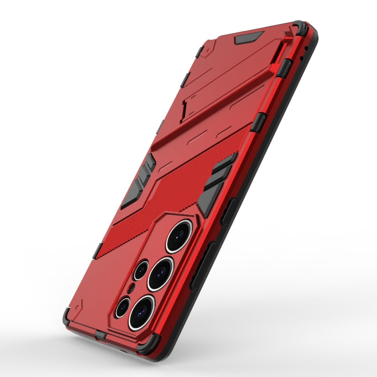For Samsung Galaxy S25 Ultra 5G Punk Armor 2 in 1 PC + TPU Shockproof Phone Case with Invisible Holder(Red) - free shipping - PMC Jewellery - Order now!