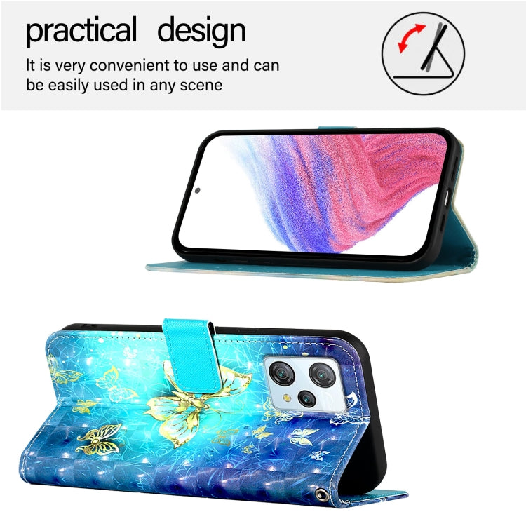 For Blackview A53 3D Painting Horizontal Flip Leather Phone Case(Golden Butterfly) - More Brand by PMC TechLife | Online Shopping South Africa | PMC TechLife | Buy Now Pay Later Mobicred