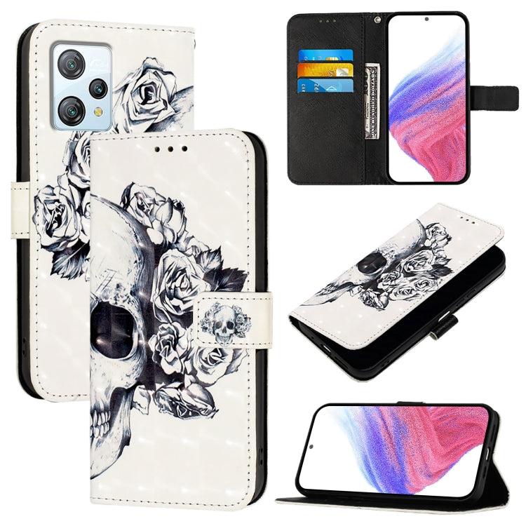 For Blackview A53 3D Painting Horizontal Flip Leather Phone Case(Skull) - More Brand by PMC TechLife | Online Shopping South Africa | PMC TechLife | Buy Now Pay Later Mobicred
