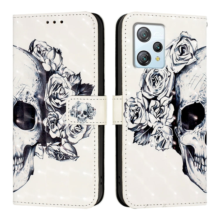 For Blackview A53 3D Painting Horizontal Flip Leather Phone Case(Skull) - More Brand by PMC TechLife | Online Shopping South Africa | PMC TechLife | Buy Now Pay Later Mobicred