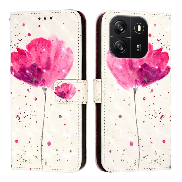 For Blackview Wave 6C 3D Painting Horizontal Flip Leather Phone Case(Flower) - More Brand by PMC TechLife | Online Shopping South Africa | PMC TechLife | Buy Now Pay Later Mobicred