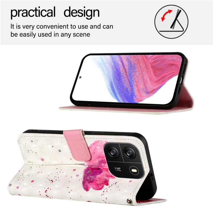 For Blackview Wave 6C 3D Painting Horizontal Flip Leather Phone Case(Flower) - More Brand by PMC TechLife | Online Shopping South Africa | PMC TechLife | Buy Now Pay Later Mobicred