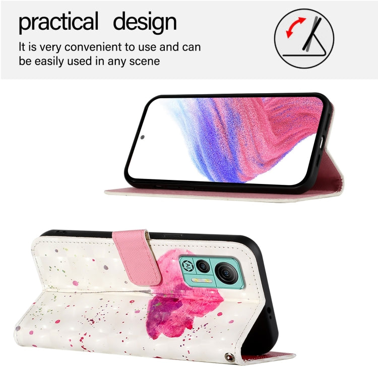 For Ulefone Note 14 3D Painting Horizontal Flip Leather Phone Case(Flower) - Ulefone Cases by PMC Jewellery | Online Shopping South Africa | PMC Jewellery | Buy Now Pay Later Mobicred