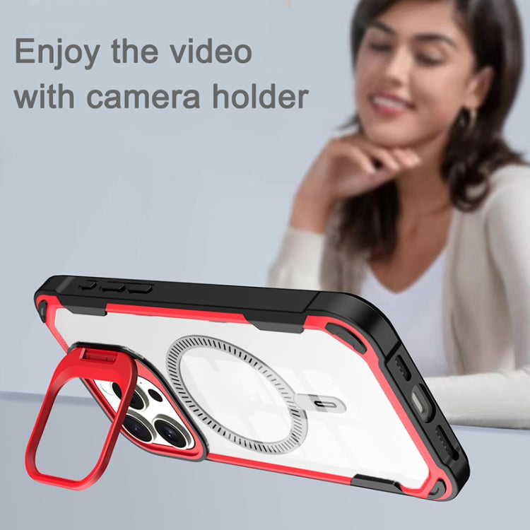 For iPhone 16 Pro Transparent Acrylic MagSafe Lens Holder Phone Case(Purple) - iPhone 16 Pro Cases by PMC TechLife | Online Shopping South Africa | PMC TechLife | Buy Now Pay Later Mobicred