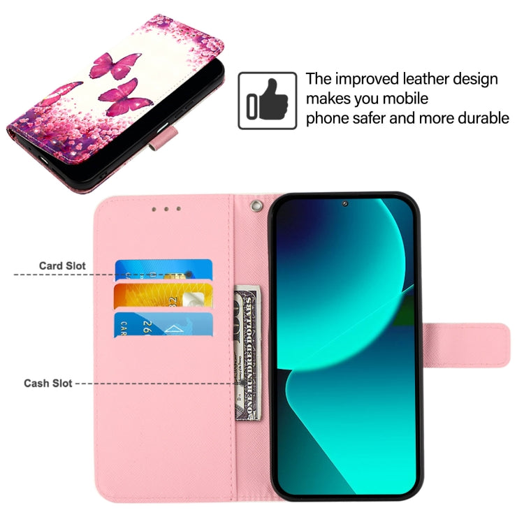 For Google Pixel 9 3D Painting Horizontal Flip Leather Phone Case(Rose Butterfly) - Google Cases by PMC TechLife | Online Shopping South Africa | PMC TechLife | Buy Now Pay Later Mobicred