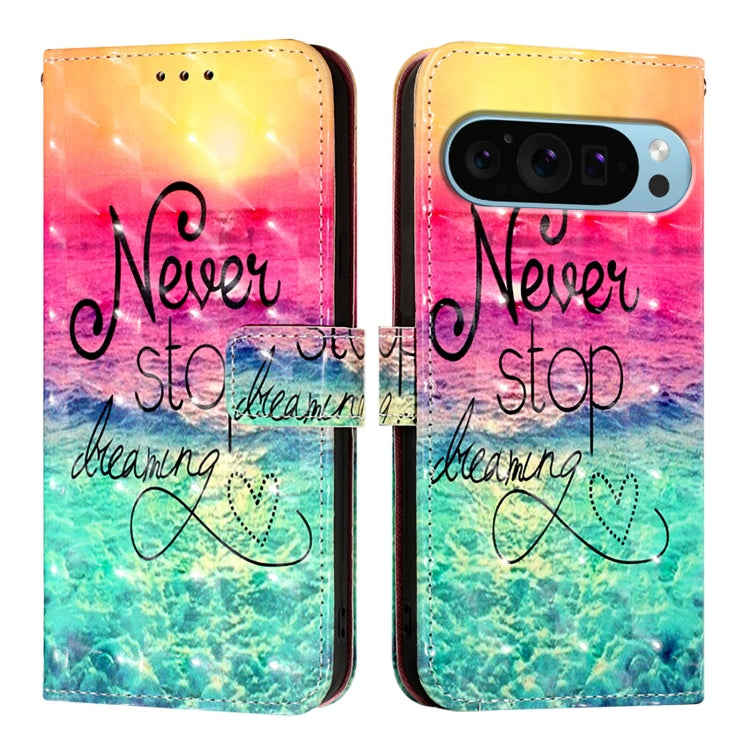 For Google Pixel 9 3D Painting Horizontal Flip Leather Phone Case(Chasing Dreams) - Google Cases by PMC TechLife | Online Shopping South Africa | PMC TechLife | Buy Now Pay Later Mobicred