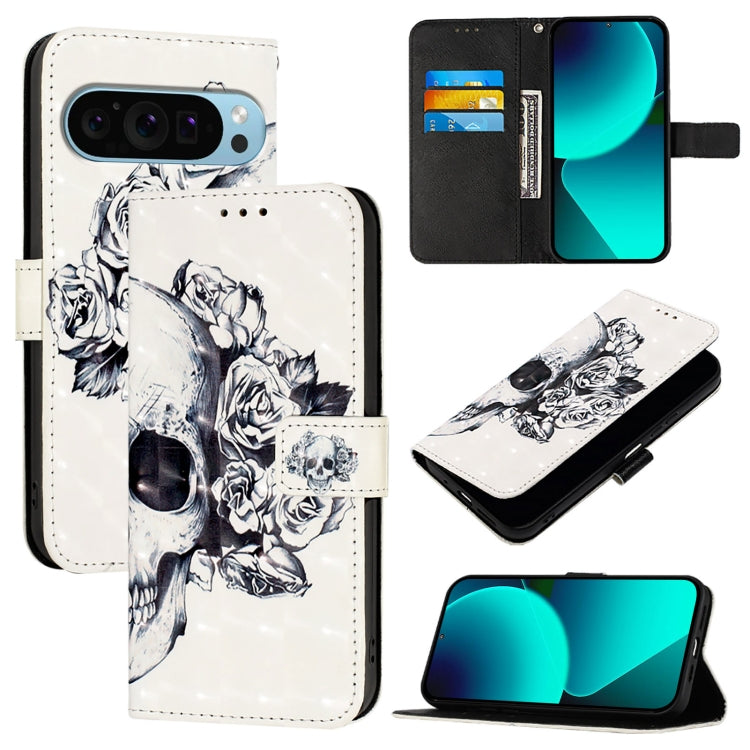 For Google Pixel 9 / 9 Pro 3D Painting Horizontal Flip Leather Phone Case(Skull) - free shipping - PMC TechLife - Order now!