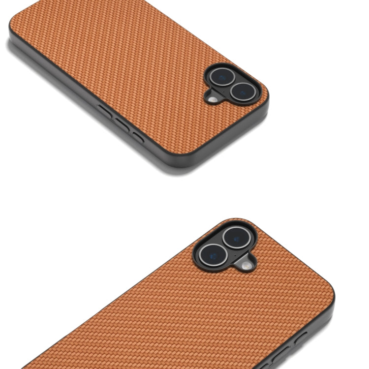 For iPhone 16 Plus Carbon Fiber Texture Protective Phone Case(Light Brown) - iPhone 16 Plus Cases by PMC TechLife | Online Shopping South Africa | PMC TechLife | Buy Now Pay Later Mobicred
