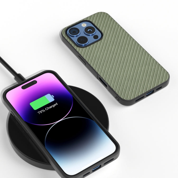 For iPhone 16 Pro Carbon Fiber Texture Protective Phone Case(Green) - free shipping - PMC TechLife - Order now!