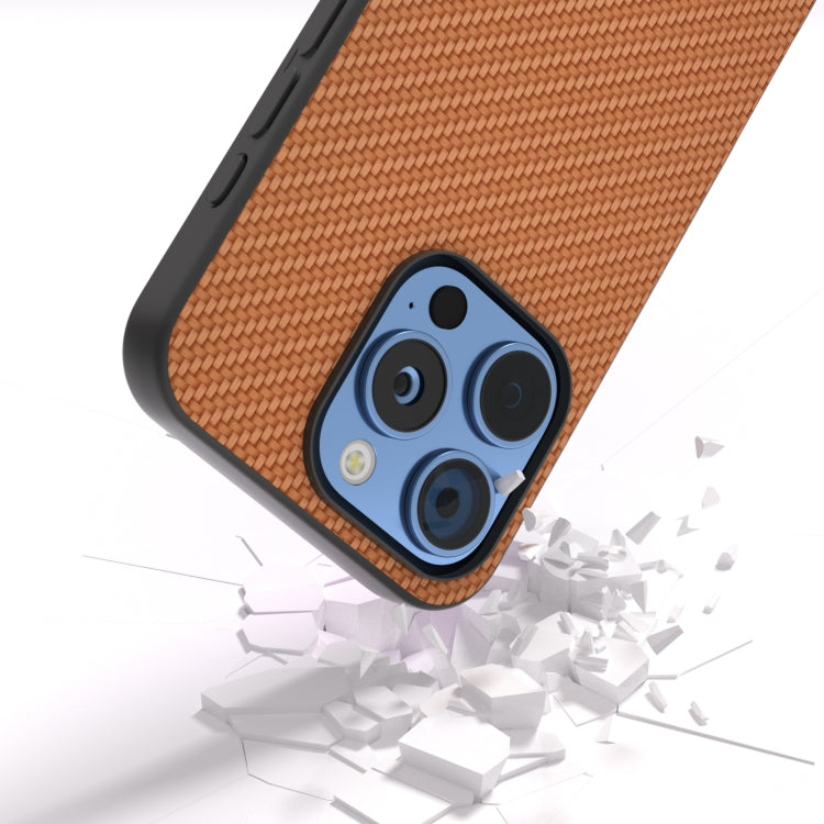 For iPhone 16 Pro Max Carbon Fiber Texture Protective Phone Case(Light Brown) - iPhone 16 Pro Max Cases by PMC TechLife | Online Shopping South Africa | PMC TechLife | Buy Now Pay Later Mobicred