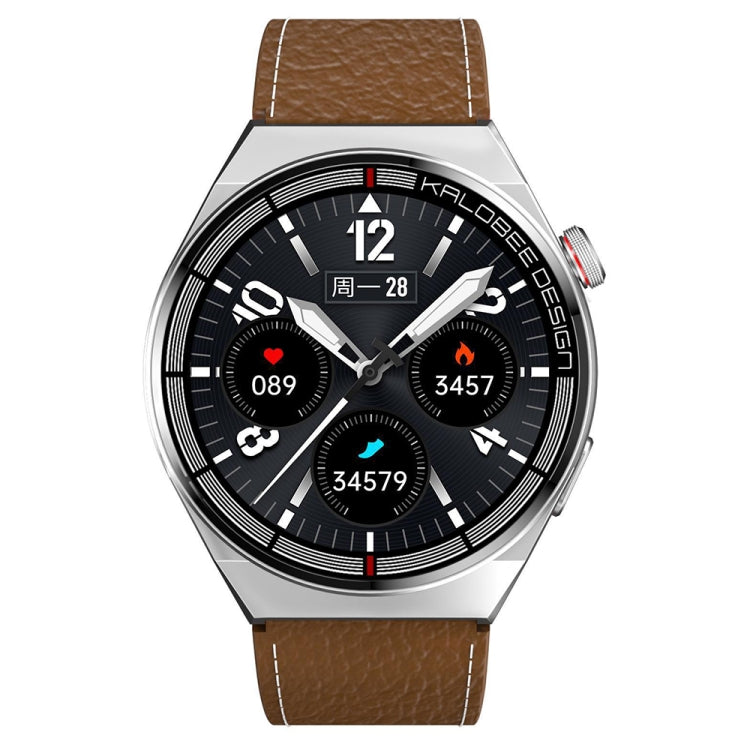 1.3 inch Leather Band IP68 Waterproof Smart Watch Support Bluetooth Call(Brown) - Smart Watches by PMC TechLife | Online Shopping South Africa | PMC TechLife | Buy Now Pay Later Mobicred