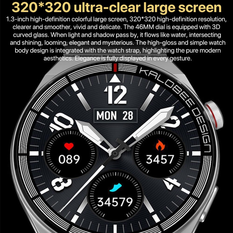 1.3 inch Leather Band IP68 Waterproof Smart Watch Support Bluetooth Call(Black) - Smart Watches by PMC TechLife | Online Shopping South Africa | PMC TechLife | Buy Now Pay Later Mobicred