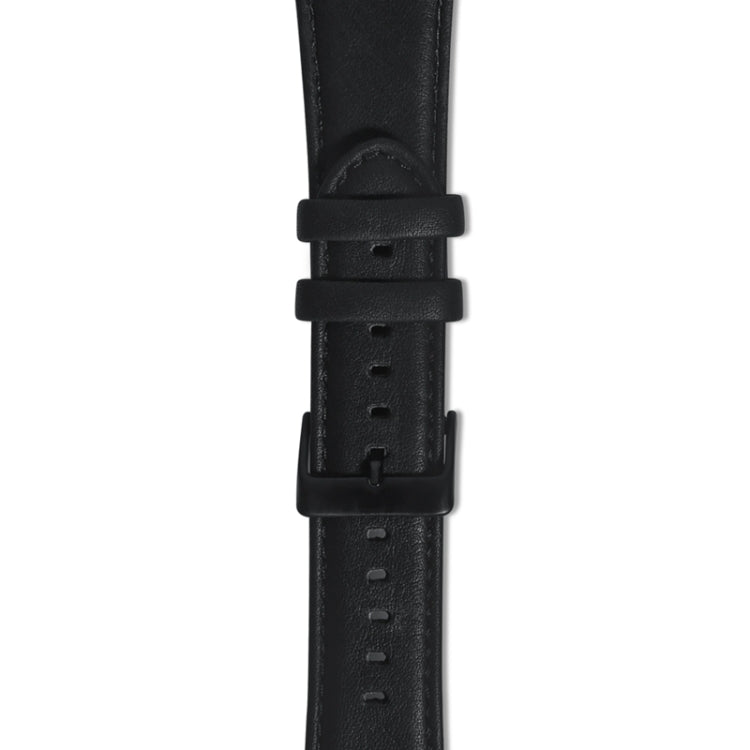 For Apple Watch SE 2023 44mm Oil Wax Genuine Leather Watch Band(Black) - Watch Bands by PMc TechLife | Online Shopping South Africa | PMc TechLife | Buy Now Pay Later Mobicred