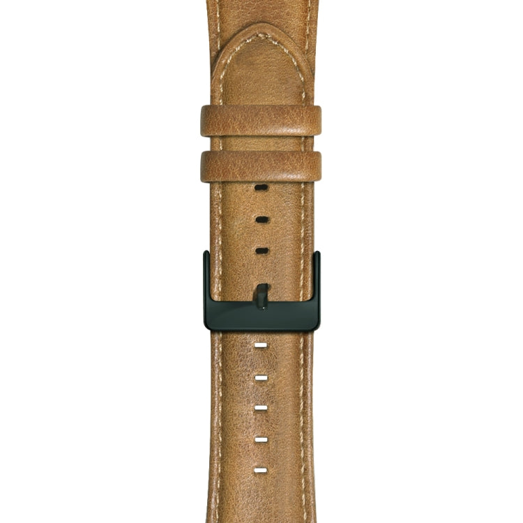 For Apple Watch Ultra 49mm Oil Wax Genuine Leather Watch Band(Yellow Brown) - Watch Bands by PMC TechLife | Online Shopping South Africa | PMC TechLife | Buy Now Pay Later Mobicred