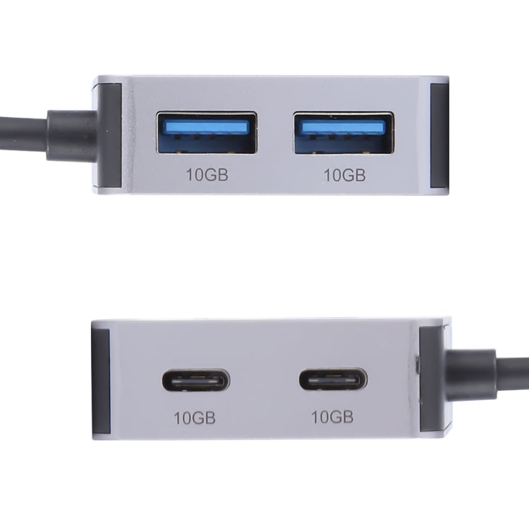 BYL-2320A 4 in 2 USB + USB-C / Type-C to USB + USB-C / Type-C 4 Port HUB Adapter(Grey) - USB 3.0 HUB by PMC Jewellery | Online Shopping South Africa | PMC Jewellery | Buy Now Pay Later Mobicred