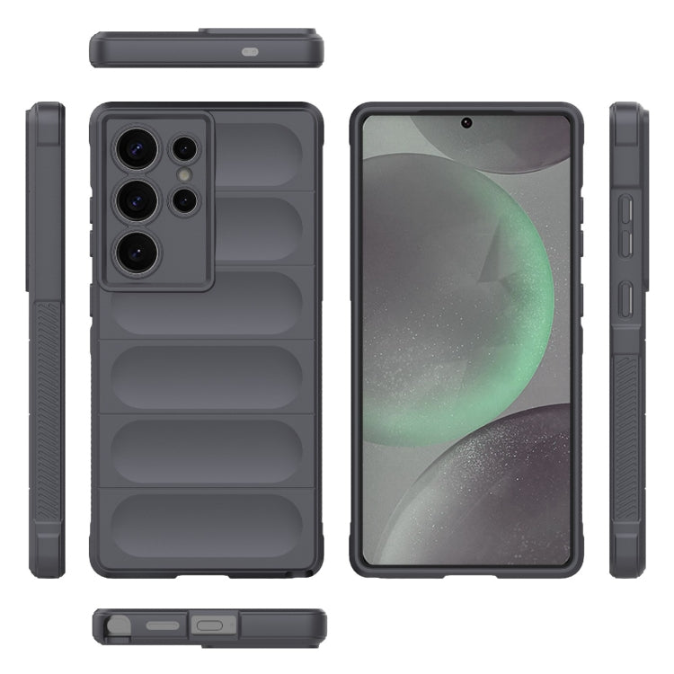 For Samsung Galaxy S25 Ultra 5G Magic Shield TPU + Flannel Phone Case(Dark Grey) - free shipping - PMC Jewellery - Order now!