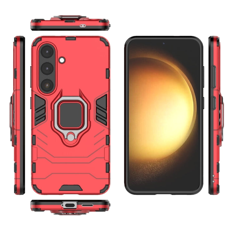 For Samsung Galaxy S25 5G PC + TPU Shockproof Protective Phone Case with Magnetic Ring Holder(Red) - Galaxy S25 5G Cases by PMC Jewellery | Online Shopping South Africa | PMC Jewellery | Buy Now Pay Later Mobicred