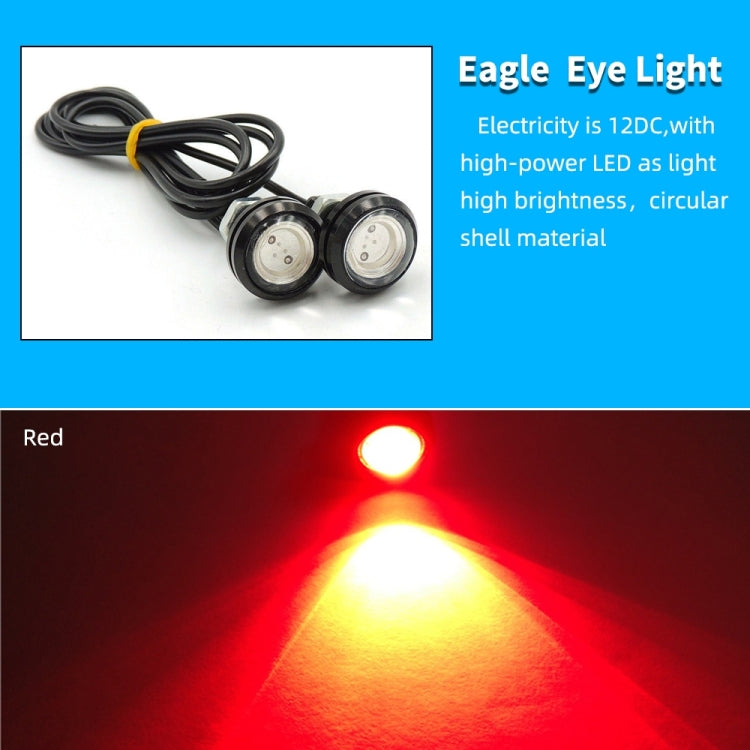 10pcs 23mm 1.5W DC12V Motorcycle Eagle Eye Light Double Lens Strobe Light(Red Light) - Eagle Eye Lights by PMC TechLife | Online Shopping South Africa | PMC TechLife | Buy Now Pay Later Mobicred