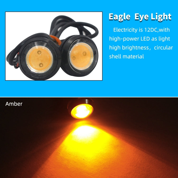 10pcs 23mm 1.5W DC12V Motorcycle Eagle Eye Light Double Lens Strobe Light(Yellow Light) - Eagle Eye Lights by PMC TechLife | Online Shopping South Africa | PMC TechLife | Buy Now Pay Later Mobicred