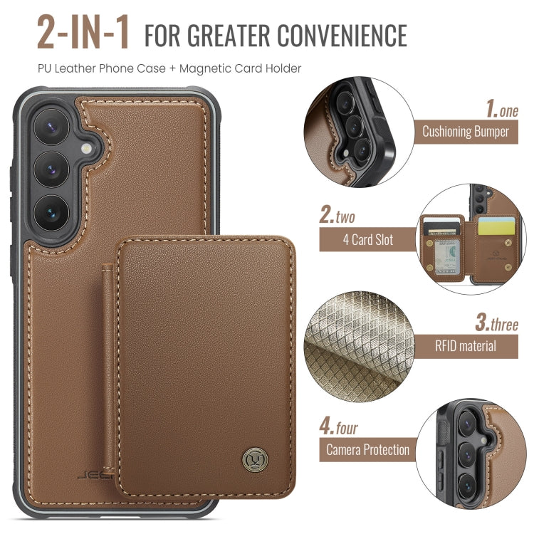 For Samsung Galaxy S24+ 5G JEEHOOD J05 Business Magnetic Style RFID Leather Phone Case(Brown) - free shipping - PMC Jewellery - Order now!