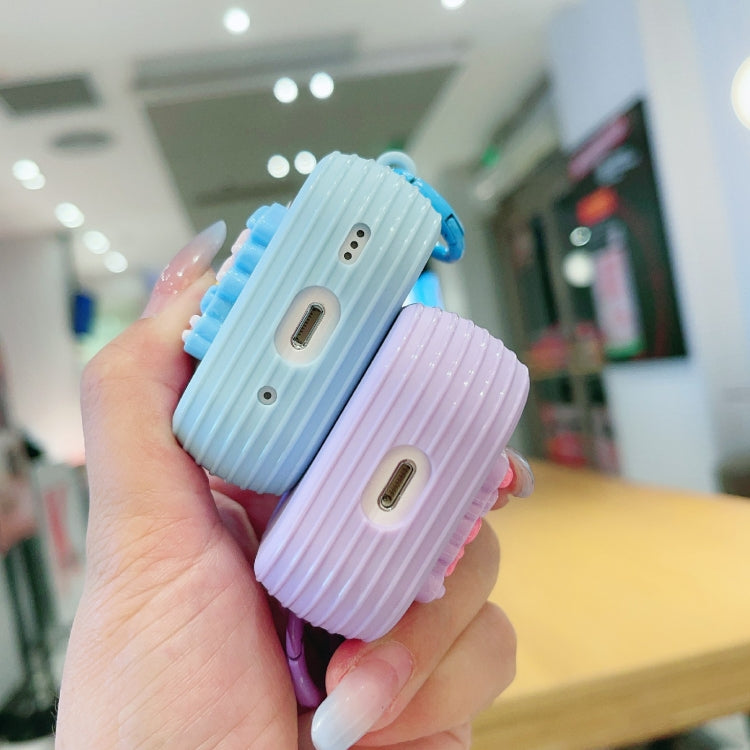 For AirPods Pro 2 Fresh 3D Text Skin Feel Earbuds Box PC Case(Blue) - For AirPods Pro 2 by PMC Jewellery | Online Shopping South Africa | PMC Jewellery | Buy Now Pay Later Mobicred