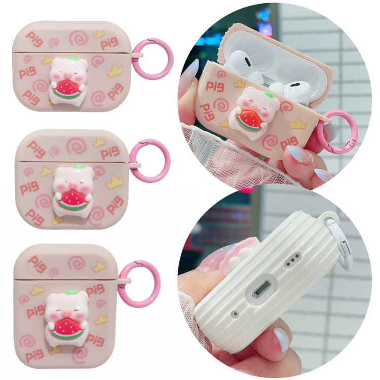 For AirPods Pro Fresh 3D Piglet Pattern Earbuds Box PC Case - For AirPods Pro by PMC Jewellery | Online Shopping South Africa | PMC Jewellery | Buy Now Pay Later Mobicred