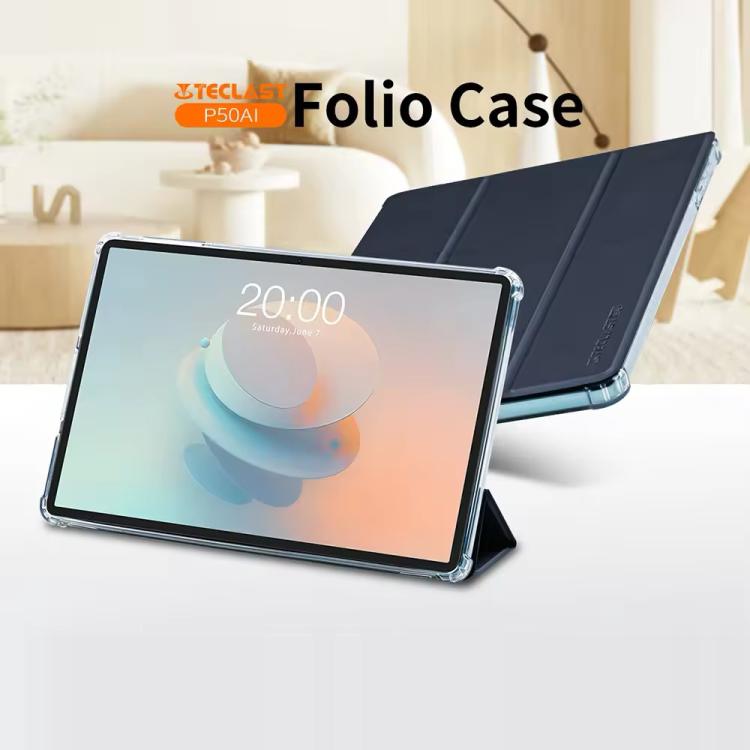 For Teclast P50AI  Anti-slip Texture Smart Tablet Leather Folio Case(Dark Blue) - free shipping - PMc TechLife - Order now!