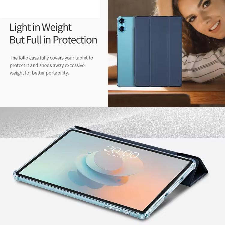 For Teclast P50AI  Anti-slip Texture Smart Tablet Leather Folio Case(Dark Blue) - free shipping - PMc TechLife - Order now!