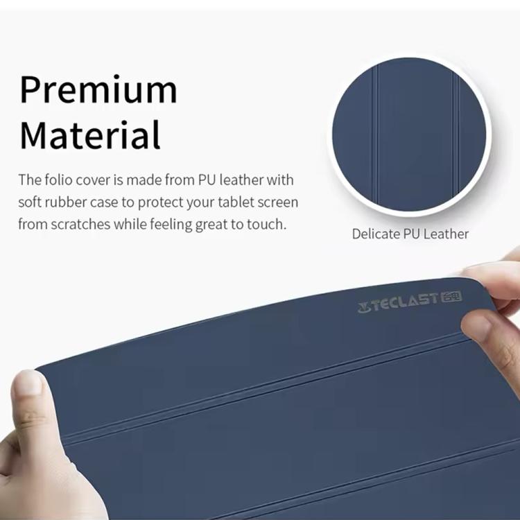 For Teclast P50AI  Anti-slip Texture Smart Tablet Leather Folio Case(Dark Blue) - free shipping - PMc TechLife - Order now!