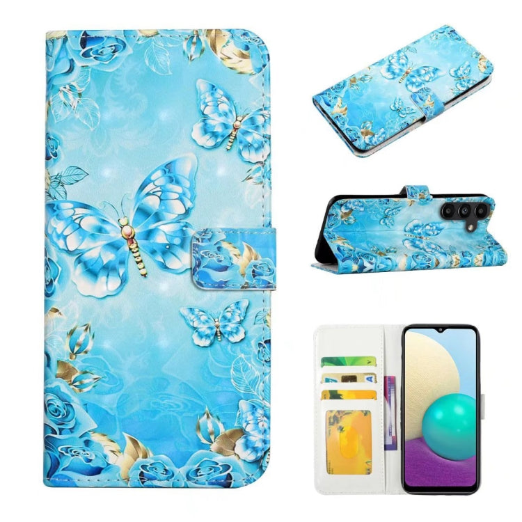 For Samsung Galaxy S25+ 5G Oil Embossed 3D Drawing Leather Phone Case(Blue Butterflies) - Galaxy S25+ 5G Cases by PMC TechLife | Online Shopping South Africa | PMC TechLife | Buy Now Pay Later Mobicred