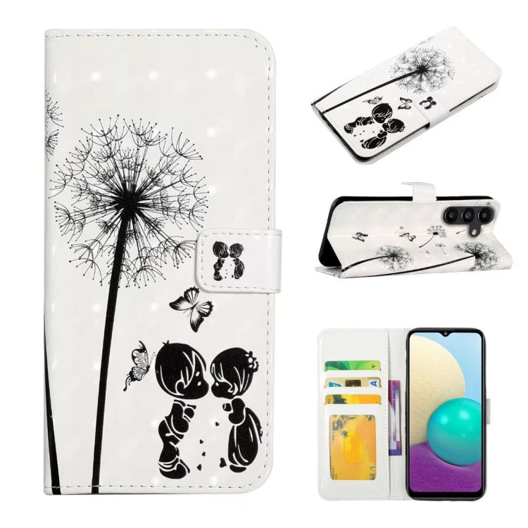For Samsung Galaxy S25+ 5G Oil Embossed 3D Drawing Leather Phone Case(Couple Dandelion) - Galaxy S25+ 5G Cases by PMC TechLife | Online Shopping South Africa | PMC TechLife | Buy Now Pay Later Mobicred
