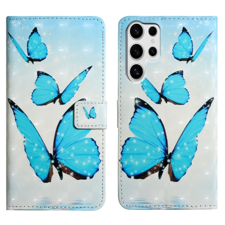 For Samsung Galaxy S25 Ultra 5G Oil Embossed 3D Drawing Leather Phone Case(3 Butterflies) - free shipping - PMC Jewellery - Order now!