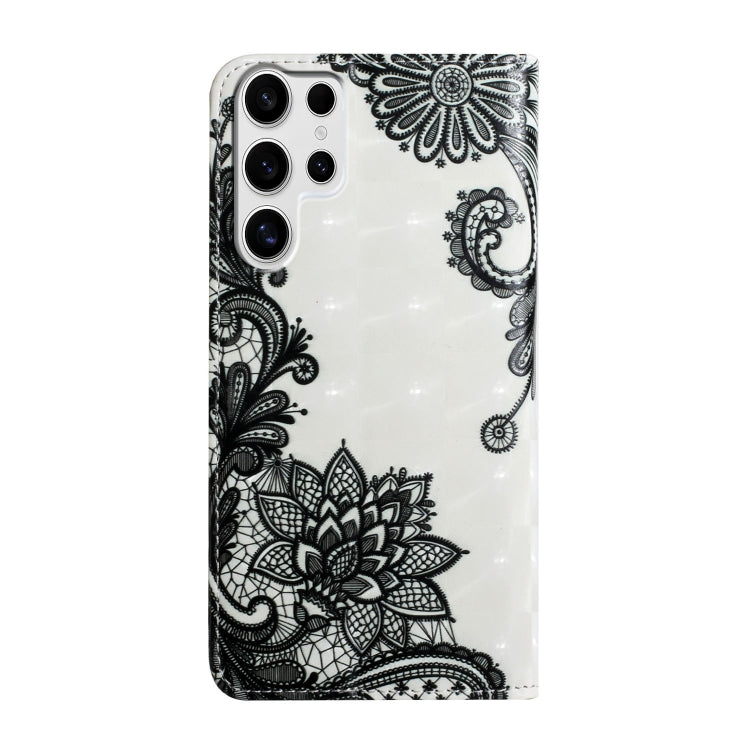 For Samsung Galaxy S25 Ultra 5G Oil Embossed 3D Drawing Leather Phone Case(Lace Flower) - Galaxy S25 Ultra 5G Cases by PMC TechLife | Online Shopping South Africa | PMC TechLife | Buy Now Pay Later Mobicred