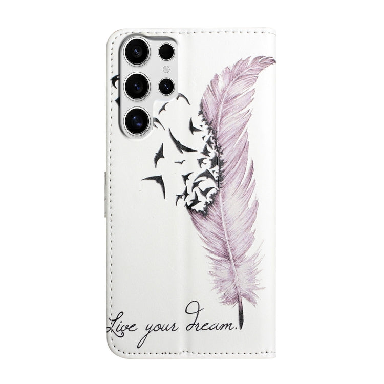 For Samsung Galaxy S25 Ultra 5G Oil Embossed 3D Drawing Leather Phone Case(Feather) - Galaxy S25 Ultra 5G Cases by PMC TechLife | Online Shopping South Africa | PMC TechLife | Buy Now Pay Later Mobicred